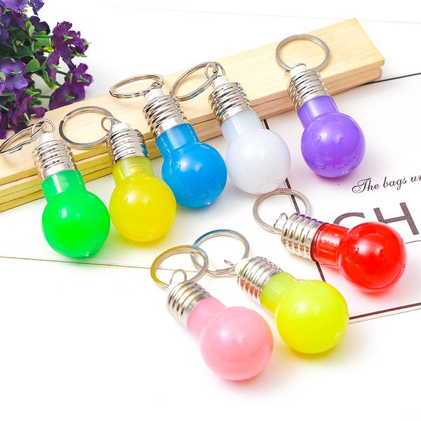 Changement de couleur LED lumière porte-clés Mini ampoule torche porte-clés Mini LED porte-clés ampoules lumières colorées porte-clés ampoule jouet cadeau DH1093