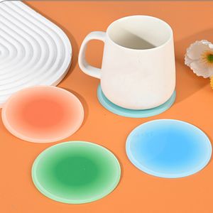 Couleur Gradient acrylique Coaster Anti-slip Round tasse tasse à manger table basse Placemat Cafe décor de bureau Tug Mats W0191