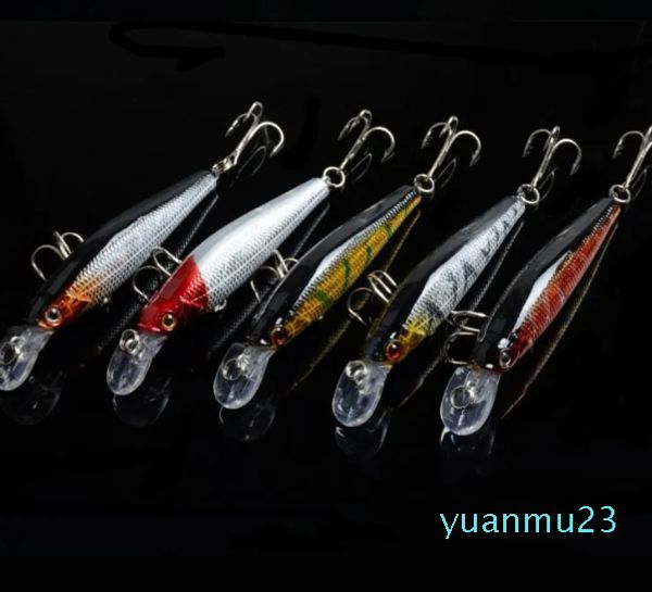 Líneas láser de color Minnow Señuelos de pesca Bass Crankbait Hooks Tackle Crank Baits Embalaje en bolsa Opp