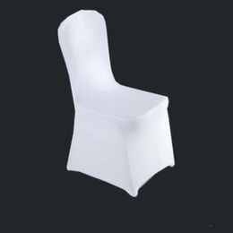 Kleur Wit goedkope stoel Cover Spandex Lycra Elastische stoelhoes sterke zakken voor bruiloftdecoratie El Banquet hele299K