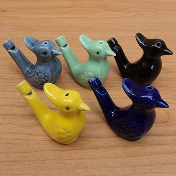 Dessin coloré en céramique oiseau d'eau sifflet bain Instrument de musique jouets enfants apprentissage précoce éducatif enfants cadeau jouet