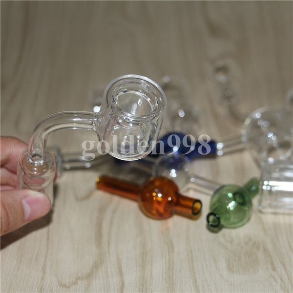 Bouchon à bulles en verre coloré avec trou sur le dessus Quartz Thermal Banger Nails Joint poli givré silicone pipe à eau dab plates-formes pétrolières