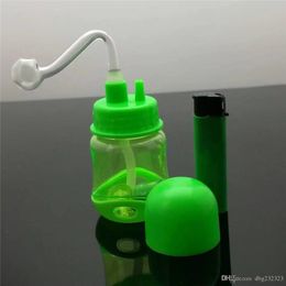 Pot de bouteille en plastique coloré Bongs en verre en gros Brûleur à mazout Tuyaux en verre Rigs de conduite d'eau