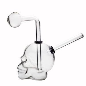 Tuyau de brûleur à mazout en verre en forme de crâne coloré, tuyau d'eau pour fumer, Bong avec Kit de bol