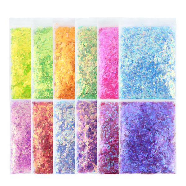 Feuille de cellophane colorée Epoxy Resin remplissage de paillettes irrégulières Accessoires Nail Art Slice Slicone Moule de détente