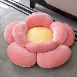 Colorido doble capa forma de flor almohada de felpa relleno silla de girasol asiento piso estera sofá decoración cojín mascota gato nido 231220