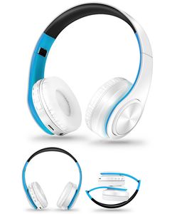 Gratis verzending kleurrijke oortelefoon Draadloze headset stereo hoofdtelefoon Bluetooth headset met microfoon ondersteuning TF-kaart telefoontjes