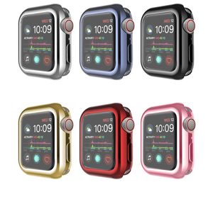 Électroplate colorée 360 Couverture complète TPU Watch Case pour Apple Watch Series 1 2 3 4 5 Cas pour Apple Iwatch Screen Protector7714617