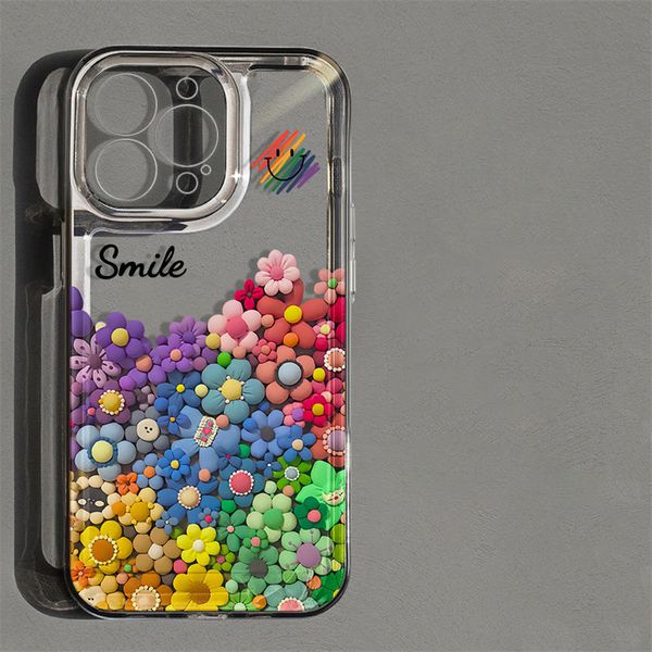 Funda de teléfono con sonrisa divertida y colorida para iPhone 15 Pro, funda trasera suave para iPhone 13 14 Pro 11 12 Pro XS Max XR X 7 8 Plus SE