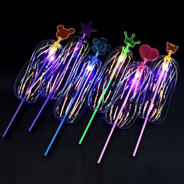 Jouets luminescents colorés grande taille enfants Variété Twist Fun Ruban Baguette magique Flash de lumière Bulle fleur Glow Stick SN2346