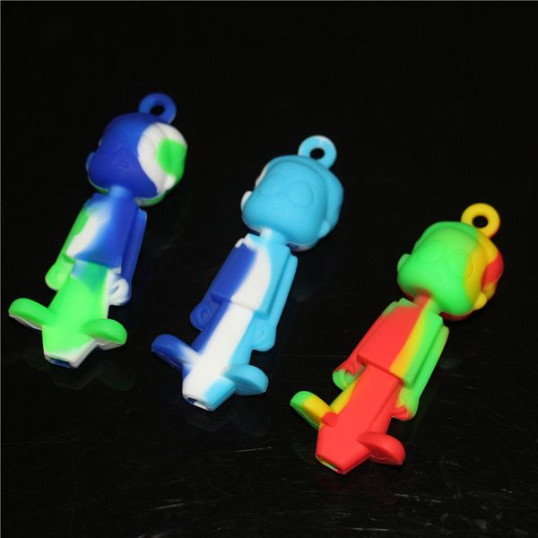 Accesorios coloridos para tuberías de mano de silicona Bong Caton Pipe Pipas para fumar de vidrio de agua de gel de sílice de calidad alimentaria