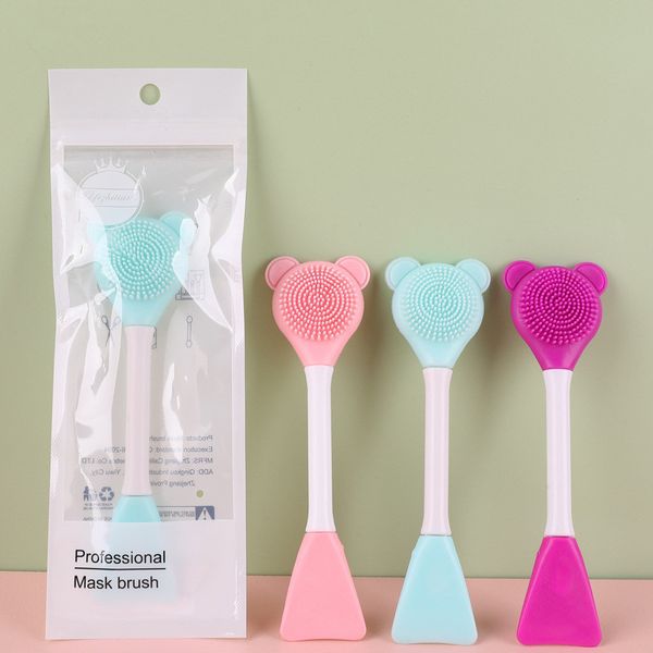 Pinceaux de maquillage amovibles brosse de nettoyage du visage en silicone à double tête masque facial boue argile