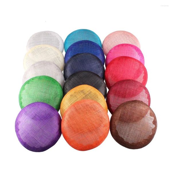 Pastillero con Base de Sinamay de alta calidad de 15CM de colores con banda para el sudor de Grossgrain para tocado DIY sombrero Kentucky Derby MYQH001