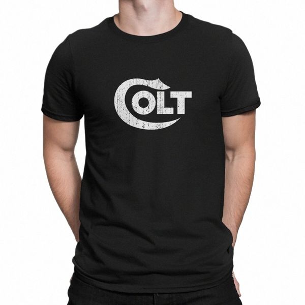 Colt Firearms Hombres Camisetas Smith Cool W Vintage Camiseta de manga corta con cuello redondo Camiseta 100% Cott Tops únicos H0mF #