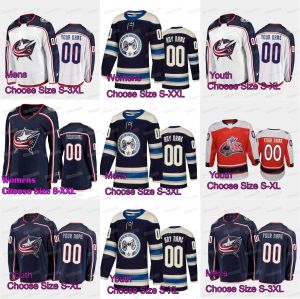 Personalizado para hombre, mujer, juventud, Columbus Blue Hockey Jackets Jerseys 19 Liam Foudy 38 Boone Jenner 91 Kent Johnson 7 Sean Kuraly 14 Gustav Nyquist 96 Jack Roslovic 34 Cole