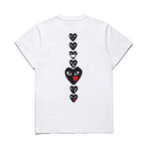 COM T-shirts homme blanc marque coeurs noirs DES GARCONS CDG vacances Slim manches courtes PLAY T-shirt blanc femme TEE nouveau