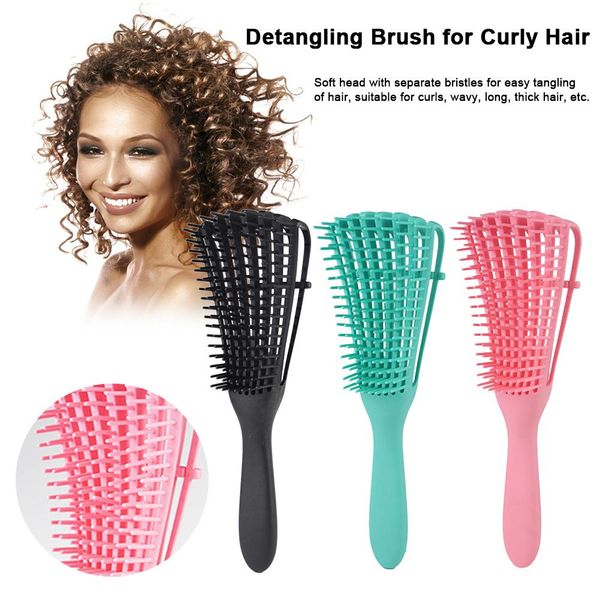 Brosses démêlantes naturelles pour enlever les enchevêtrements, peigne, fonction puissante, brosse à cheveux antidérapante, pour Afro America 3a à 4c, crépus ondulés