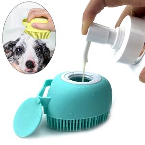 Kam verzorgdouche borstels zachte veiligheid badkamer puppy honden kattenbad massagekleed handschoenen siliconen kam met shampoo box massager yf0032