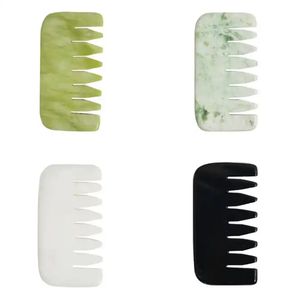 Comb Gua Sha Tool Scraper Massage Head Natural Stone Jade Guasha Massager Beauty Health Body Neck Huid Schraaplift Anti -leeftijd