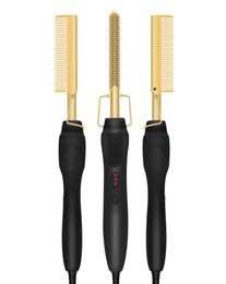 Peigne de peignes multifonctionnelles coiffure lisseur brosse haute chaleur or céramique presse peigne titane alliage curler curling brosse 7761507