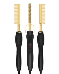 Peigne de peignes multifonctionnelles coiffure lisseur brosse haute chaleur or céramique presse peigne titane alliage curler curling brosse 7761507