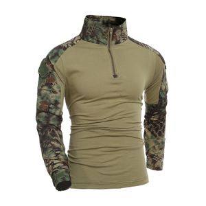 Combat Shirt Mannen Lange Mouwen Militaire Stijl Tactische T-shirts US Army Camouflage Multicam Airsoft Speciale Swat T-shirts voor Man Y0322