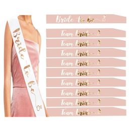 Combinaison Bachelorette Party Sash Bride To Be Sash et Team Bride pour mariage Demoiselle d'honneur Cadeau Bridal Shower Decor256B