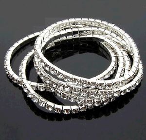Combinatie armband zilveren rij steentjes tennis glanzend kristal stretch elastische keten Europese ster stijl bedels armbanden mode-sieraden