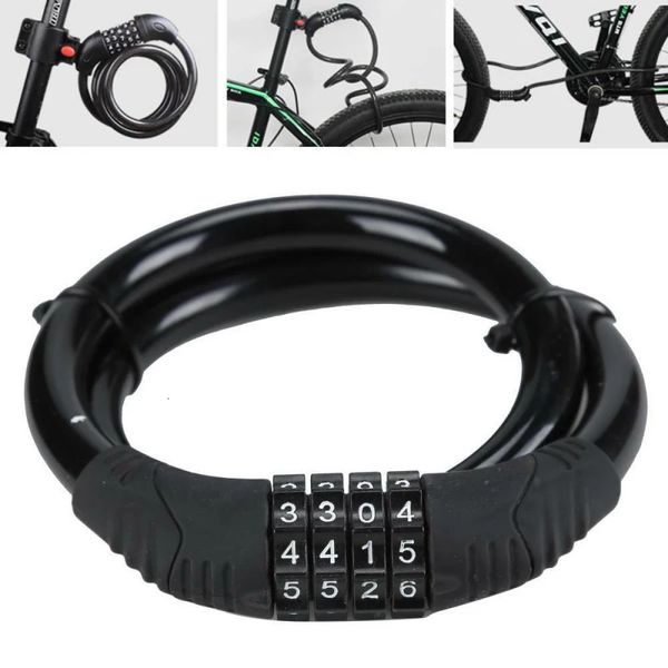 Número de combinación Código de bicicleta Bicicleta Bloqueo de ciclo de bicicleta 12 mm x 650 mm Cabina de acero Caballero Bycículo Seguridad MTB Antitheft 240401