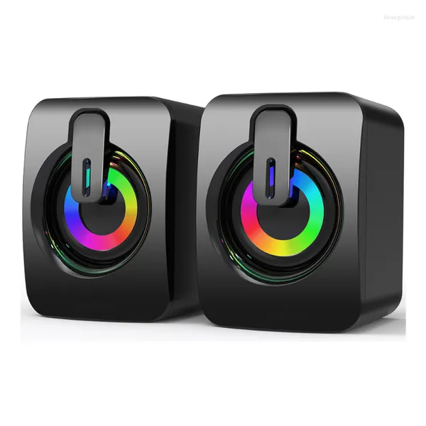 Altavoces combinados A2 Altavoz para computadora de escritorio 2.0 Multimedia USB Active Laptop RGB Dazzle Light Estéreo pequeño