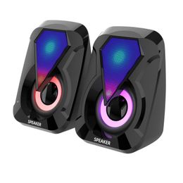 Combinatie luidsprekers computerluidspreker voor pc -bureaublad en laptop mini RGB LED -geluidskist met Dubwoofer Home Theatre kleurrijke USB Wired Game S