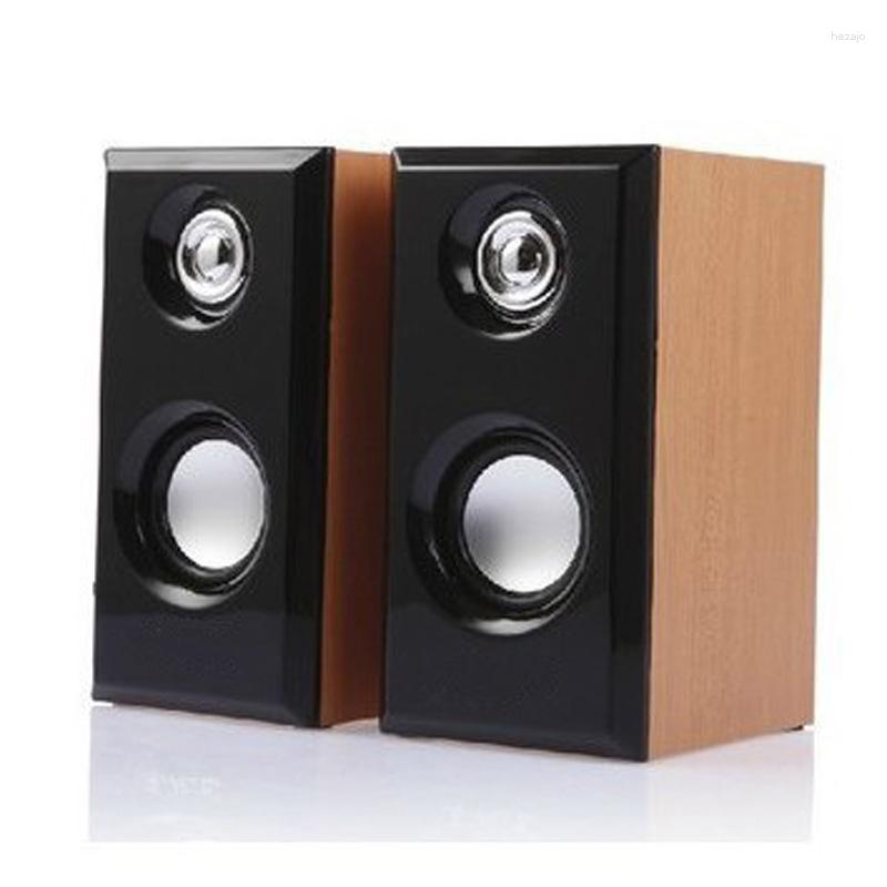 Combination Speakers Desktop Laptop Mobile Phone USB2.0 Home Wooden Subwoofer Bass Video Audio