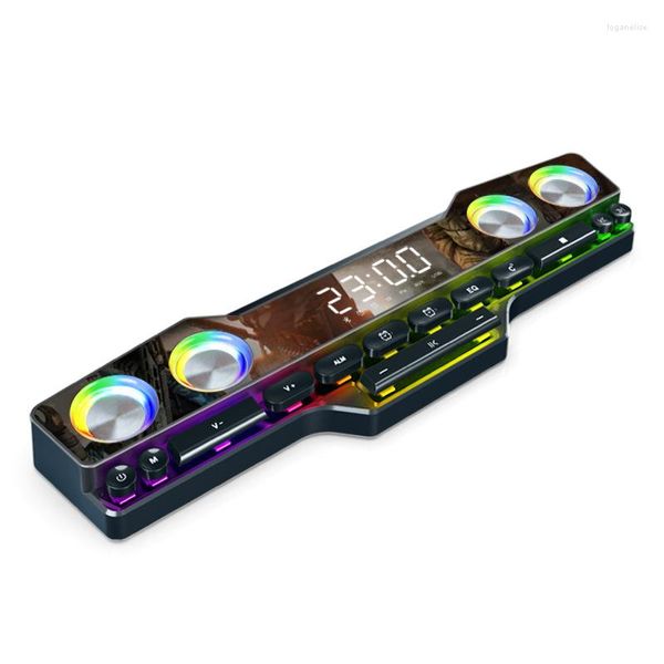 Altavoces combinados Altavoz dual Teclado deslumbrante Calidad de sonido de alta fidelidad Juego de computadora de escritorio para el hogar Audio Bluetooth Luz LED de siete colores