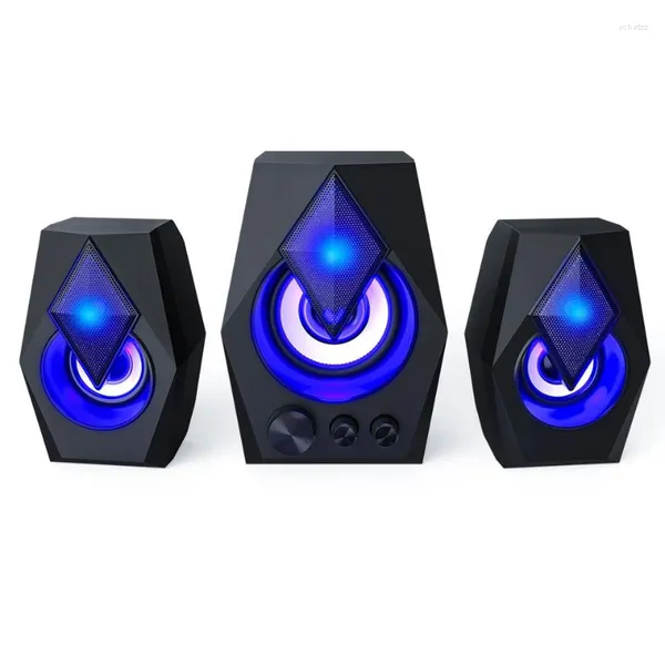 Altavoces combinados Altavoz multimedia Gaming 2.1 Computadora con cable USB Colorido RGB Luz de respiración Equipo de sonido Audio S128