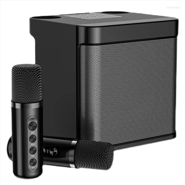 Altavoces combinados YS-203 Conjunto de micrófono de altavoz Equipo de canto en el hogar Inalámbrico Bluetooth KTV Máquina de karaoke Cambiador de voz - Negro