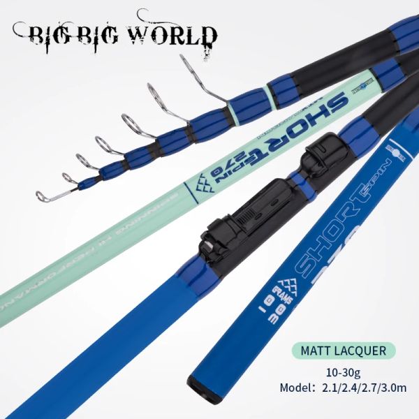 Combo bigbigworld ultrashort carpe pondière de canne de pêche à la résine dure époxy en fibre de carbone pêche à la canne à pêche télescopique 2,1 / 2,4 / 2,7 / 3.0