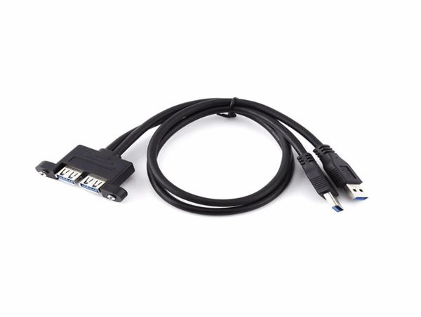 Câble d'extension Combo double USB 30 mâle à femelle avec trous de montage sur panneau de prise à vis6220449