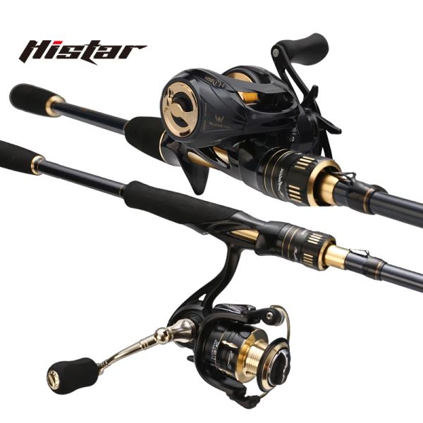 Combo Histar Medusa Easy Carry Tele Spin 1,80 m 2,10 m 2,40 m caña de pescar con guía K de carbono y Combo de carrete giratorio o Baitcasting