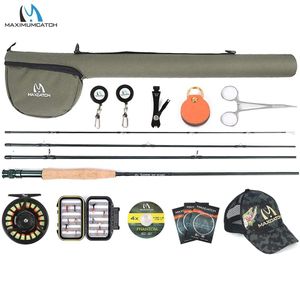 Combo MaximumCatch 89ft 38wt Extreme Fly Rod met Tino Diecasting aluminium vlieg Reel Linetackle Box Fly Fishing Outfit