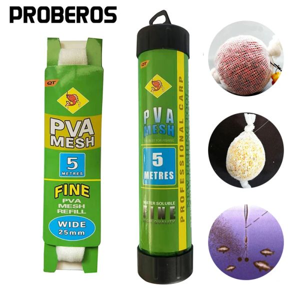 Combo Pva Mesh Water Soluble Regil Braits Baits Bag Sac Fishing Mesh Net Environmental Crap Fishing Feeder Portable Trap Lure Mesh