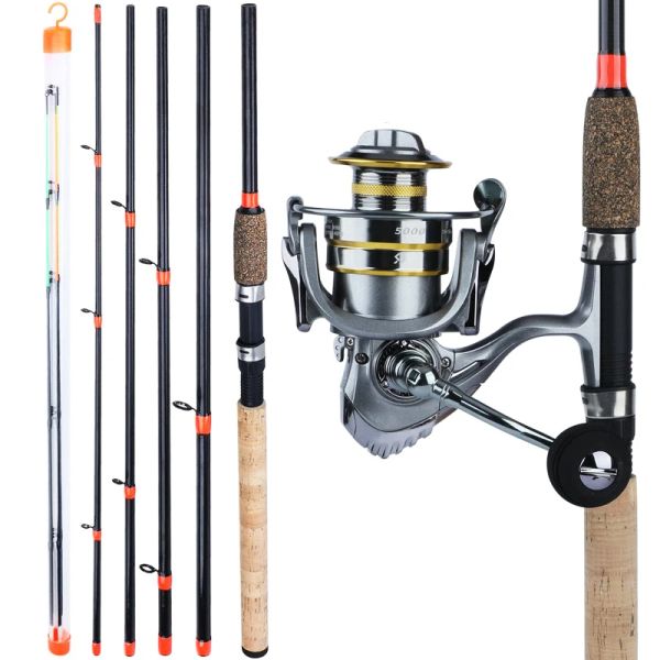 Combo Sougayilang Alimentador Spining Camiseta Combo Combo 3M Alimentador M H L Potencia Carpa Varilla de pesca 13+1BB Carril de pesca con carrete de repuesto