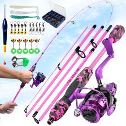 Combo Sougayilang Spining Fishing Combo 1,7 m koolstofvezel 5 secties Rod 5.2: 1 hoge snelheid 10 kg Max Drag Reel Travel Fishing Set Pesca