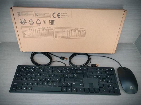 Combos 100% Origina câblé USB UltraHin Allinone PC Keyboard and Mouse Kit pour HP TPCP001K / TPCP001K