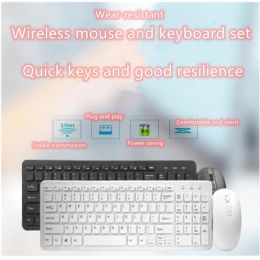 Combo's 1000 DPI USB Optical Highspeed 2.4G Receiver Ultrathin Wireless Office Gaming Toetsenbord en muisset, geschikt voor pc -laptops