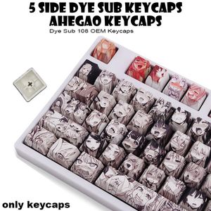 Combos 108 Clé ahegao pbt keycap colorant japonais sublimation keycap anime noire oem coutume pour kailh gateron commutateur clavier mécanique