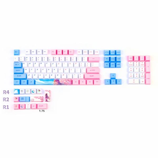 Combos 116 teclas Sakura Tree Love KeyCaps PBT Dye Sub Grey Keyset Perfil para teclado mecánico RK61 Gans 60 64 87 96 98 104 108