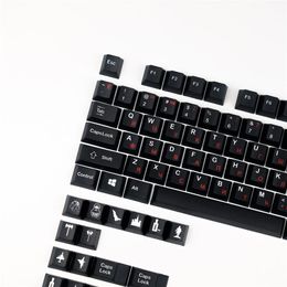 Combos 120 touches sombres clavier mécanique touches touches russes Root PBT Material Profil de cerise pour le clavier mécanique Gateron Cherry Gateron