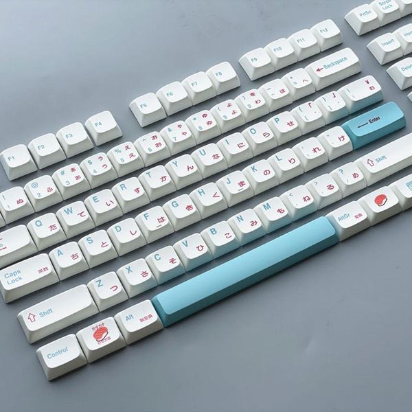 Combos 121 teclas Inglés Japonés Sushi PBT Keycap Teclado mecánico Keycaps Sublimación térmica XDA Key Caps para juegos Keyboad