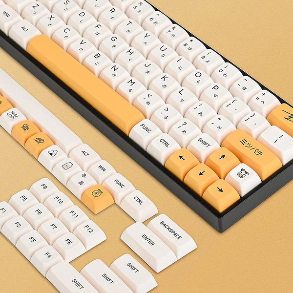 Combos 140 teclas Inglés Japonés HoneyMilk PBT Keycaps XDA Perfil DYESUB Sublimación Keycaps para teclado mecánico 60 80 por ciento