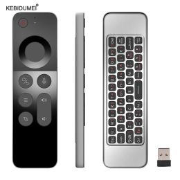 Combos 2.4g Air Mouse Wireless Keyboard Contrôle vocal sans fil de souris IR Apprentissage Remote Controller pour la boîte de télévision Windows MacOS Linux